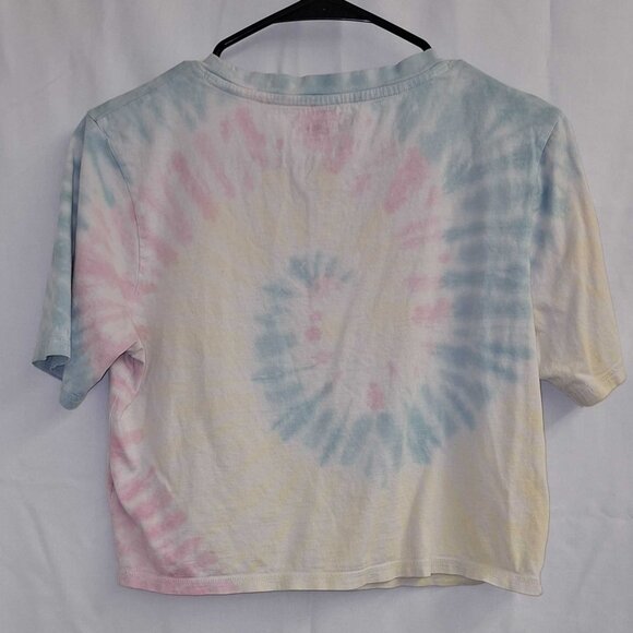 Pepe Jeans London Let Your Soul Glow Tie Dye Cropped Tee Shirt Size M Pastel Gra - Picture 2 of 5